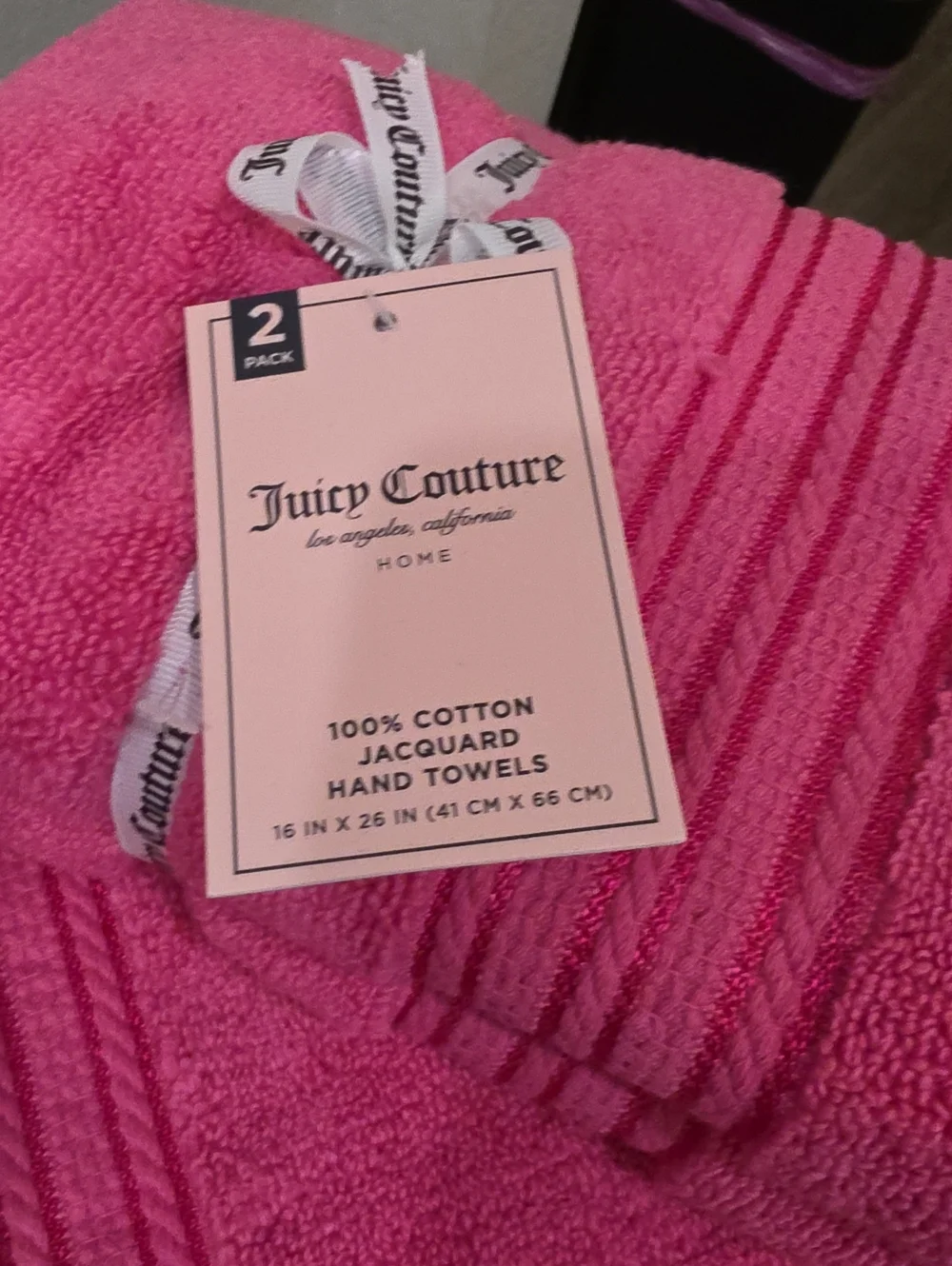 Juicy Couture Home Embrodried Logo Oversized Plush Bath & Hand Towel Set